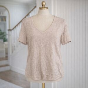 BANANA Republic 100% Linen Vneck Short Sleeve Top Medium